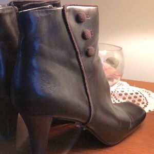 Brown heeled ankle boots